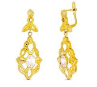 Boucled’oreille Chaînes cuplaquées longues en or 18 carats ornées de zirconiums cubiques