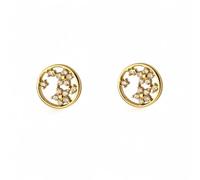 Boucled’oreille En argent 925, plaqué or, 9mm, avec fleurs en zircone.