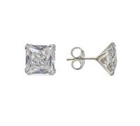 Boucled’oreille En argent sterling 925 avec un zircon cubique carré de 7 mm et des griffes.