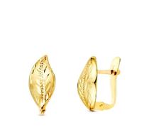 Boucled’oreille En or 18 carats, 13 mm, en forme de feuille, facetté
