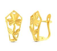 Boucled’oreille En or 18 carats, 14 mm, forme de fleur ajourée