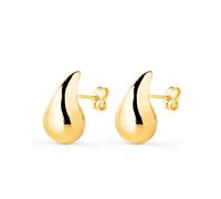 Boucled’oreille en or 9 carats avec une forme de goutte de 16 mm. lisse