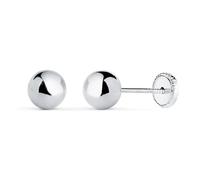 Boucled’oreille En or blanc 18 carats avec une boule lisse et polie de 6 mm