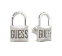 Boucled’oreille GUESS Lock Me Up rhodium UBE20056 acier inoxydable plaqué lettres logo de cadenas