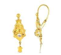 Boucled’oreille Longueurs en or 18 carats avec zircons en forme de cigare de 36 mm