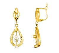 Boucled’oreille Maillons cuplaqués en or 18 carats avec zircon cubique ajouré