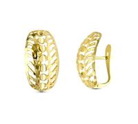 Boucled’oreille Or 9 carats, 20 mm, ovale, sculpté de formes ajourées