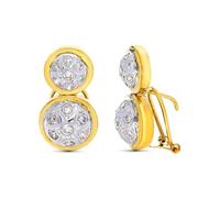 Boucled’oreille Or bicolore 18 carats, toi et moi, avec zircon cubique