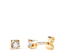 Boucled’oreille Or jaune 18 carats, diamants taille brillant de laboratoire (2,75 mm, 0,20 ct, VS2-G). Dimensions : 3,5 x 3,5 mm. Fermoir poussette.