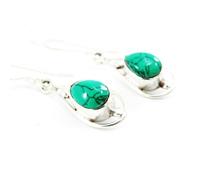 Boucles Argent ""Hatari"" turquoise