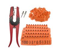 Boucles Auriculaires Pour Bovins | Étiquettes de pour Moutons | Étiquettes Numérotées 001-100 avec Applicateur pour Gestion d'Élevage Bovins Ovins Caprins
