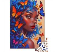 Boucles Bleues Casse-tête Reine Papillon 1000 Pièces Papier Recyclé pour Adultes - Activité Maison Extrêmement Difficile, Cadeau Célébration 52x38cm/1000pcs