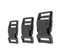 Boucles courbes pour sangles de 15 mm de large, 4 pièces, noir, en plastique, fermeture à cliquet pour boucle enfichable, fermeture enfichable, boucle de réparation, boucle de sangle pour sac à dos