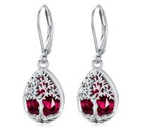 Boucles d’oreille Arbre de Vie Naissance Femme, Crochets Argent 925 | Odinstone Boucles arbre de vie, 12 x 32 mm et coffret cadeau