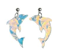 Boucles d ' oreilles à breloques sur le thème de l ' océan, bijoux d ' oreilles, Texture acrylique, adaptées amateurs de mode, bijoux de fête élégants