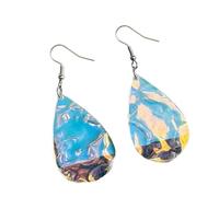 Boucles d ' oreilles à breloques sur le thème de l ' océan, bijoux d ' oreilles, Texture acrylique, adaptées amateurs de mode, bijoux de fête élégants