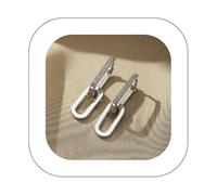 Boucles d’oreilles à clip plaqué or tendance pour les femmes chaîne déclaration pendantes boucles d’oreilles Rectangle bijoux pour les femmes mère femme saint Valentin