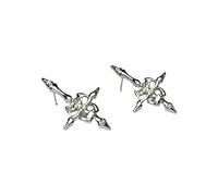 Boucles d ' oreilles à clous avec croix inversées en forme de tête de mort, punk rock, hip hop, bijoux en alliage, texture adaptée femmes et hommes, boucles d ' oreilles en forme de croix de crâne
