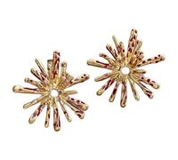 Boucles d ' oreilles à clous élégantes en rouges avec des motifs uniques de feux d ' artifice, accessoires d ' oreille parfaits pour toutes les occasions Boucles d ' oreilles rondes à la mode