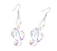 Boucles d ' oreilles à clous en forme de notes de musique en acrylique, accessoires de bijoux d ' oreille légers pour les amateurs de mode Boucles d ' oreilles de mode légères