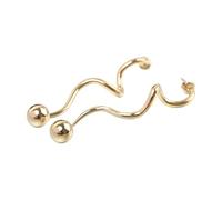 Boucles d ' oreilles à clous en spirale perlées de 10MM pour femmes, bijoux à la mode en or ou argent, boucles d ' oreilles en acier inoxydable à la mode
