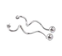 Boucles d ' oreilles à clous en spirale perlées de 10MM pour femmes, bijoux à la mode en or ou argent, boucles d ' oreilles en acier inoxydable à la mode