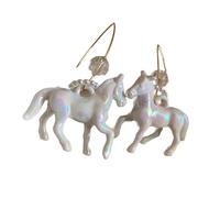 Boucles d ' oreilles à crochet en forme de cheval, pendentifs d ' oreille en résine, accrocheurs, accessoires d ' oreille élégants pour amoureux de la mode