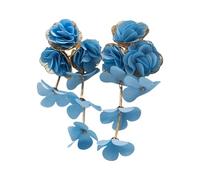 Boucles d ' oreilles à fleurs en mousseline de soie, Design, bijoux en alliage portables, usage quotidien, boucles d ' oreilles en métal permanentes, vêtements de recours