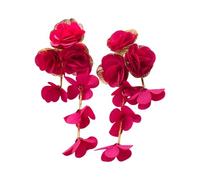Boucles d ' oreilles à fleurs en mousseline de soie, Design, bijoux en alliage portables, usage quotidien, boucles d ' oreilles en métal permanentes, vêtements de recours