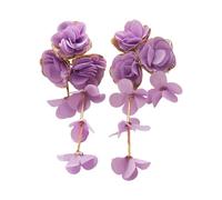 Boucles d ' oreilles à fleurs en mousseline de soie, Design, bijoux en alliage portables, usage quotidien, boucles d ' oreilles en métal permanentes, vêtements de recours