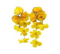Boucles d ' oreilles à fleurs en mousseline de soie, Design, bijoux en alliage portables, usage quotidien, boucles d ' oreilles en métal permanentes, vêtements de recours