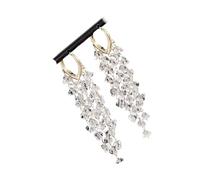 Boucles d ' oreilles à franges Texture en alliage pour les visages Effet amincissant Cristaux Parfaits pour les mariages et les fêtes Utilisation polyvalente Boucles d ' oreilles quotidien