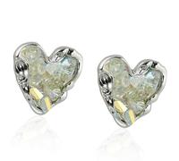 Boucles d ' oreilles à mélange intégré de cristaux sur le thème du cœur chatoyant, bijoux de mode lisses, exemplaires pour offrir autrement, boucles d ' oreilles en alliage à usage individuel