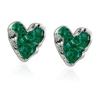 Boucles d ' oreilles à mélange intégré de cristaux sur le thème du cœur chatoyant, bijoux de mode lisses, exemplaires pour offrir autrement, boucles d ' oreilles en alliage à usage individuel