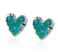 Boucles d ' oreilles à mélange intégré de cristaux sur le thème du cœur chatoyant, bijoux de mode lisses, exemplaires pour offrir autrement, boucles d ' oreilles en alliage à usage individuel