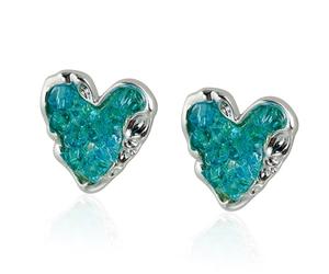 Boucles d ' oreilles à mélange intégré de cristaux sur le thème du cœur chatoyant, bijoux de mode lisses, exemplaires pour offrir autrement, boucles d ' oreilles en alliage à usage individuel