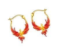 Boucles d ' oreilles à Motifs d ' oiseaux de feu, matériaux en alliage robustes, ajustement confortable pour les fêtes et les événements formels, boucles d ' oreilles phénix de feu