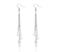 Boucles d’oreilles à pompons en forme de goutte d’eau en cristal pour femmes cadeau coloré transparent à longues oreilles pendantes pour le cortège de mariage