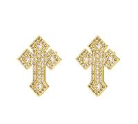 Boucles d ' oreilles à tige en forme de symbole religieux avec élégants, accessoires d ' oreille crucifix, accessoire décontracté ou formel, motifs de crucifix simples, boucles d ' oreilles en