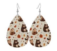 Boucles D‘Oreilles Adorable Ourson D'Automne Vintage Boucles D'Oreilles Pendantes Pour Femme Décontractées Boucle D’Oreille En Cuir Pour Les Vacances Quotidien Décorations