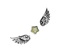 Boucles d ' oreilles adorables étoiles à cinq branches avec aile d ' ange, accessoires d ' oreille en alliage d ' acier inoxydable pour femmes et filles, boucles d ' oreilles étoile aile d ' ange