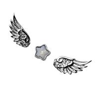 Boucles d ' oreilles adorables étoiles à cinq branches avec aile d ' ange, accessoires d ' oreille en alliage d ' acier inoxydable pour femmes et filles, boucles d ' oreilles étoile aile d ' ange