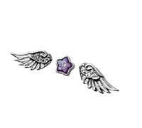 Boucles d ' oreilles aile d ' ange étoile à cinq branches, accessoires d ' oreille, ensemble de bijoux faits à la main pour anniversaires et événements spéciaux, petites boucles d ' oreilles à clous