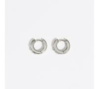 Boucles d’oreilles argentées anneau cristaux format mini UN