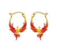Boucles d ' oreilles artistiques avec symbole de phénix, alliage de qualité supérieure, conçues pour les peaux sensibles, accessoire de jour comme de nuit, boucles d ' oreilles de phénix de feu