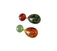 Boucles d ' oreilles asymétriques à motifs géométriques, gouttes pendantes en résine, blocs de couleurs, variété pour les fêtes et un usage quotidien, boucles d ' oreilles en résine