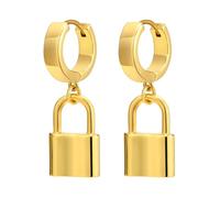 Boucles d’Oreilles Cadenas plaqué Or, Boucle d’Oreille Huggie Hoop pour Les Femmes Accessoires d’Oreille verrouillés à la Mode