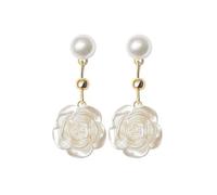 Boucles d’oreilles Camélia Fleurs Perle Fleur Minorité Design Sens Haut de gamme pour femmes Modèle 2022