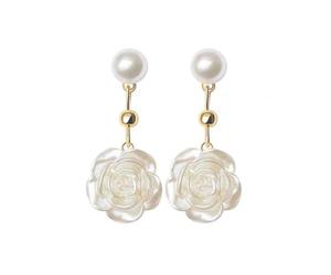 Boucles d’oreilles Camélia Fleurs Perle Fleur Minorité Design Sens Haut de gamme pour femmes Modèle 2022