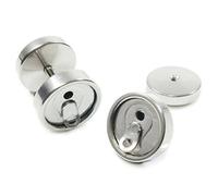 Boucles d’Oreilles Canette de Soda Barbell Haltère Vis Piercing Clou à Visser Jeu de Goujon Plug Bouchon Faux Écarteur Ronde Hypoallergénique fake tunnel black cadeau homme femme fille garçon